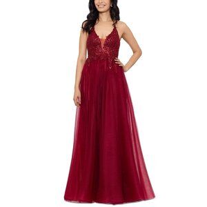 BLONDIE NITES Womens Sequined Sleeveless V Neck Prom Gown Dress Size 7